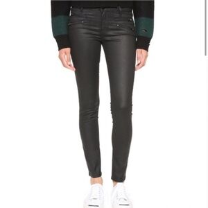 DL1961 Florence Instascuplt Coated Cropped Skinny Jeans Black Size 28